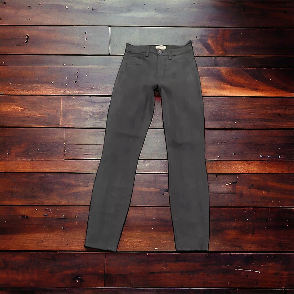 L'agence La Usa Margot Skinny High Rise Womens Greystone Coated Jeans Size 25x26